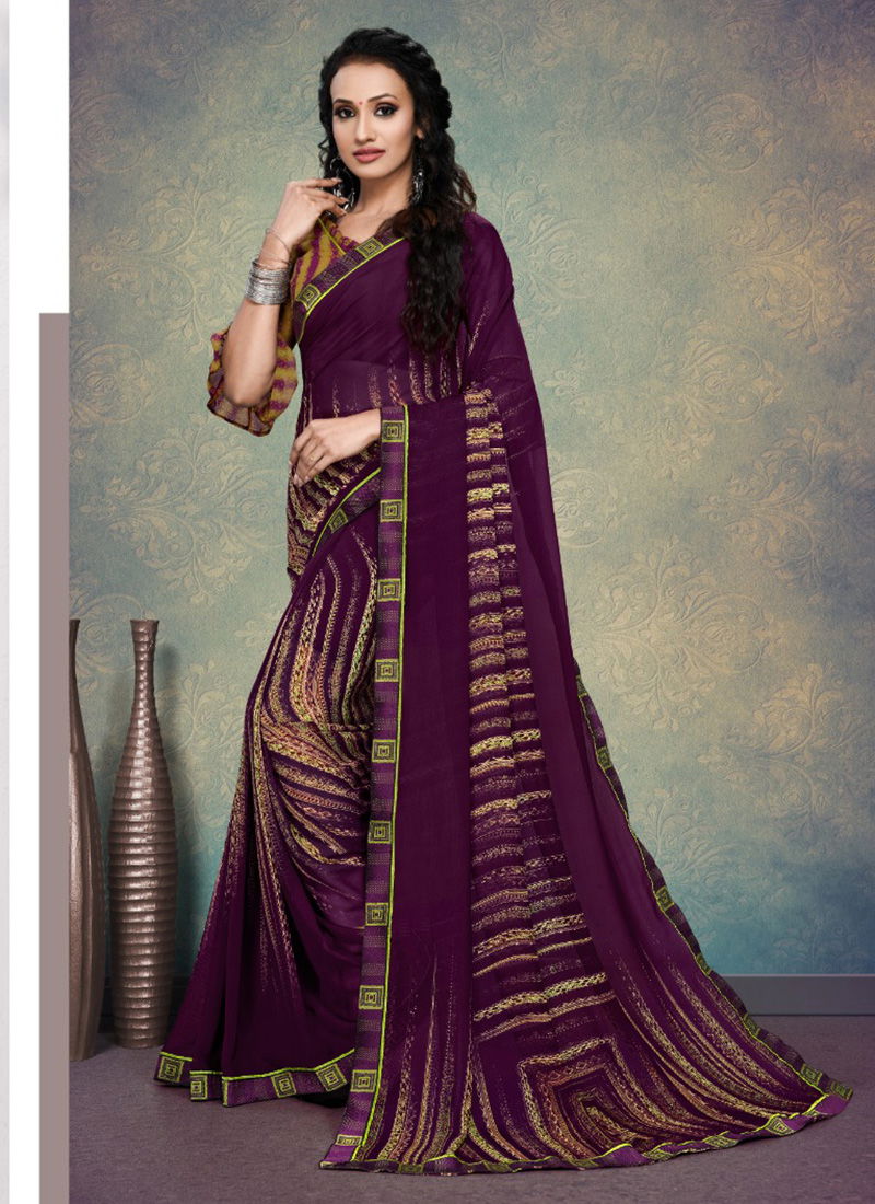 Desire Weightless Fancy Border And Printed Casual Party Wear Sarees 1992-1999
